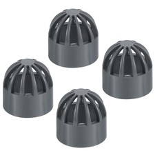 4Pcs 3/4" Atrium Grate Cover Round Outdoor UPVC Sewer Drain Pipe Fitting Gray