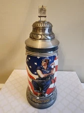 Budweiser The Saturday Evening Post Rosie Riveter Beer Stein Gerz Rockwell Busch