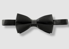 Michelsons London Men's Black Solid Silk Adjustable Formal Pre-Tied Bow Tie