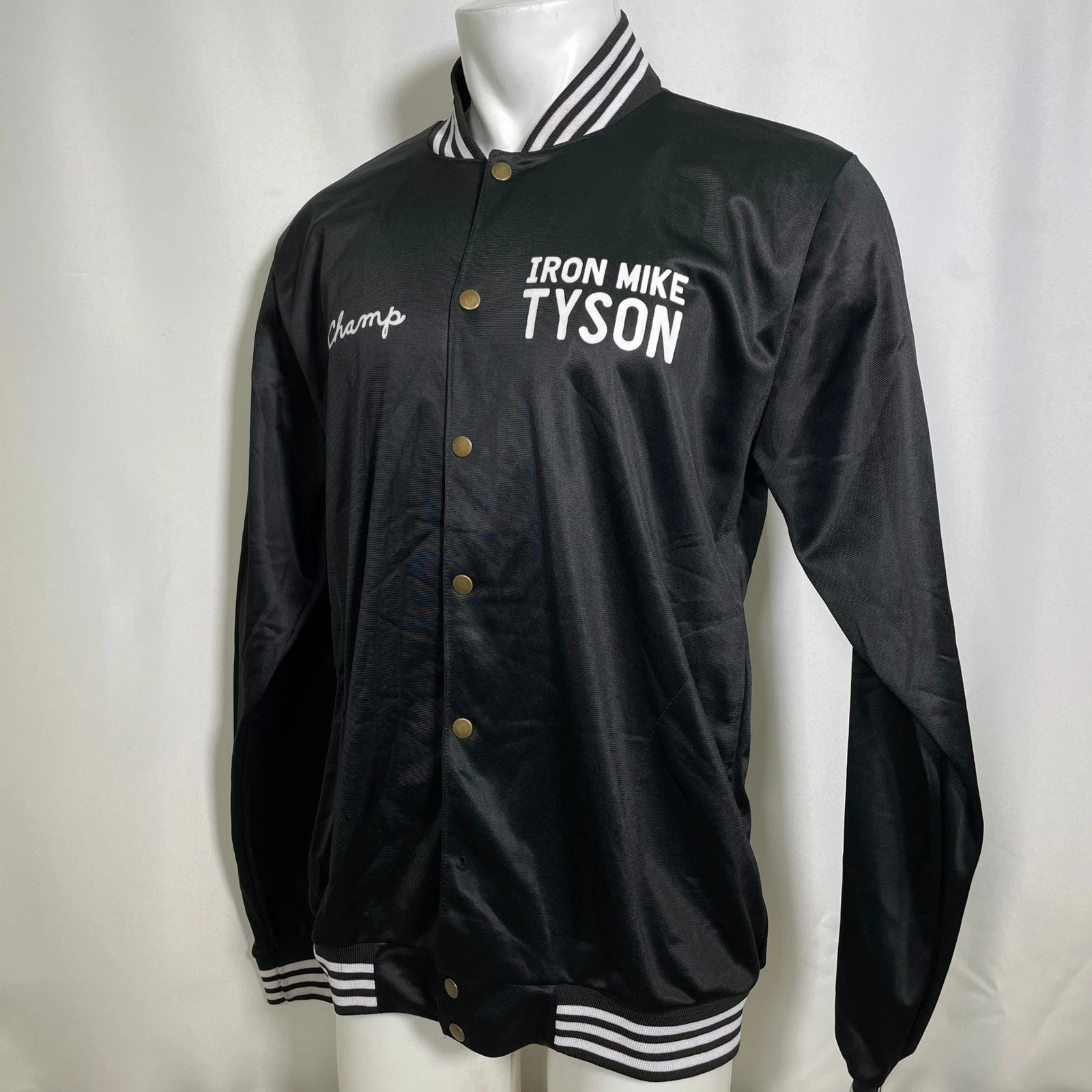 Iron Mike Tyson Champ Catskills Brooklyn NY Black Varsity Track Jacket Men's XL - product detail image 3