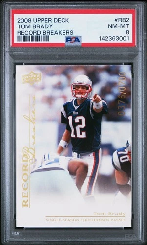 2008 UD RECORD BREAKERS #RB2 TOM BRADY 376/700 PSA 8