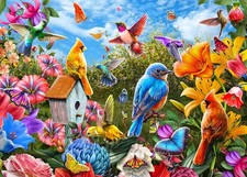 Birds and Flowers Jigsaw Puzzle 1000 Piece Landscape Jigsaw Puzzles for Adults 
