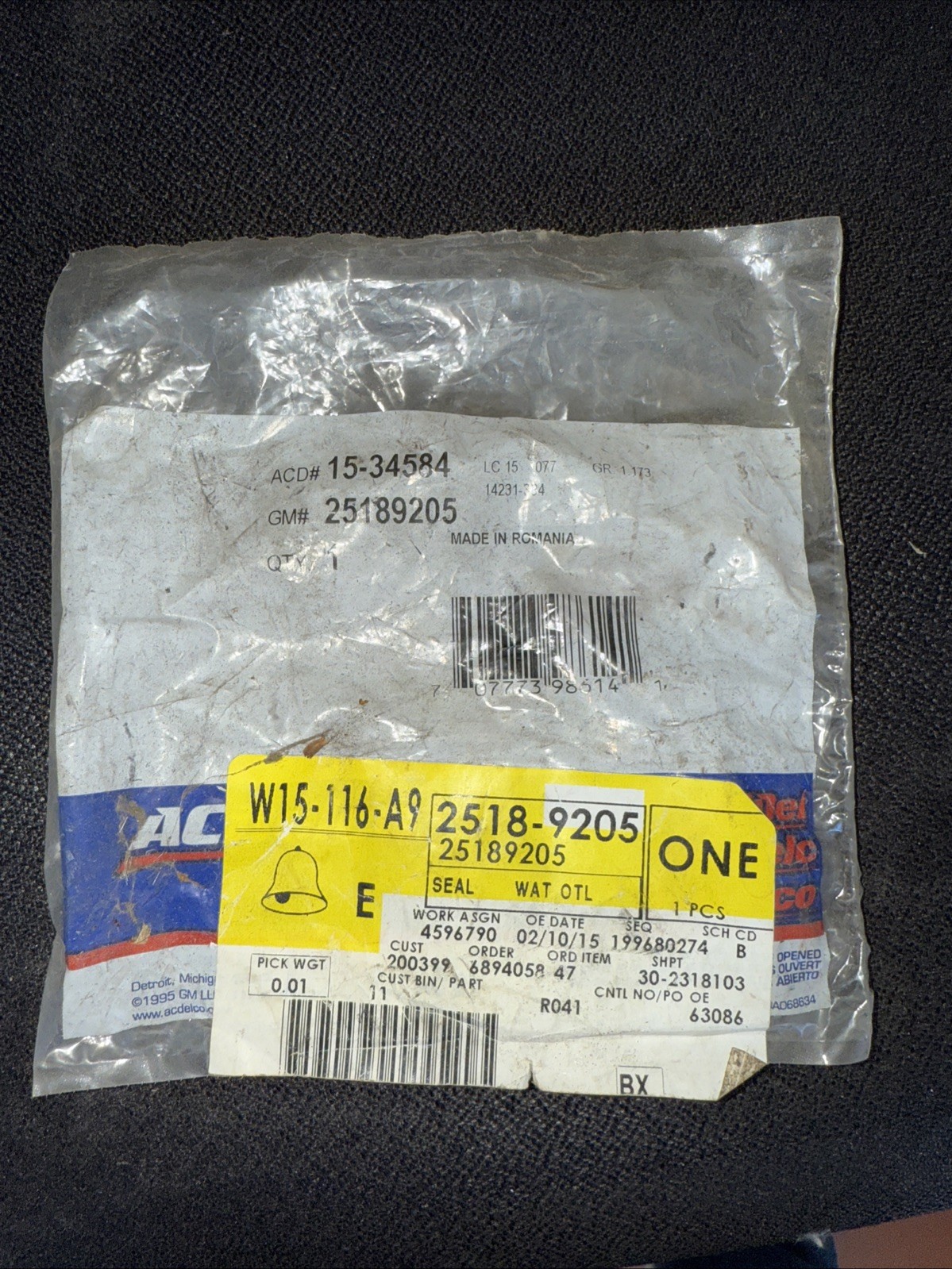 Ac Delco Part # 1534584