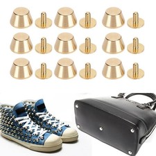 10Pcs Feet Nailhead Purse Handbag Luggage Flat Stud Rivet 12mm Brass Material