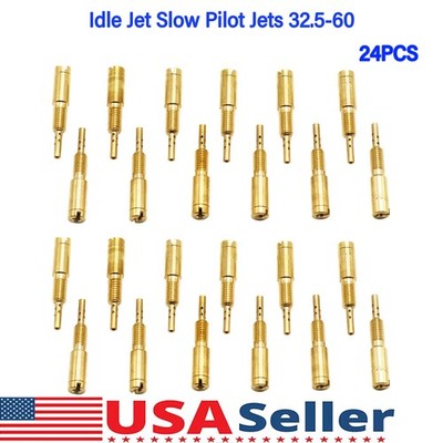 24PCs Idle Jet Slow Pilot Jets 32.5-60 For Mikuni TM VM28/486 HSR42/45/48 Carb