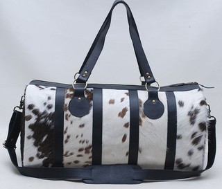 Bolso de Lona 100% Natural PIEL DE VACA Pelo Sobre Cuero Bolso de Viaje Bolsa de Equipaje SA 13