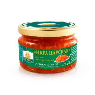 Roter Lachs Kaviar Imitat russische Delikatesse 220 g Kaviarimitat Imitation