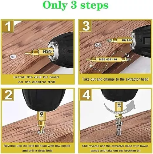 Juego de Extractor de Tornillos Despojado Daño Roto Perno Removedor Broca Kit de Herramientas de Mano - Imagen 8 de 11