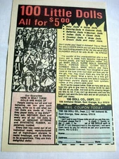 1984 Color Ad 100 Little Dolls, 100 Little Doll Co. East Orange, New Jersey 