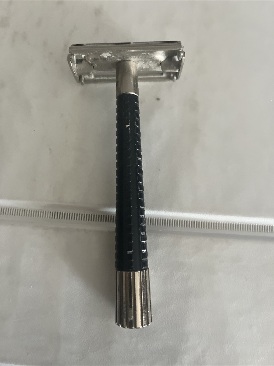 Vintage 1960s SCHICK Black Handle Double Edge Razor - Nice | eBay