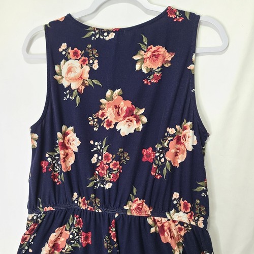 Rue 21 Womens XL Blue Floral Sleeveless Romper Shorts - Picture 8 of 12