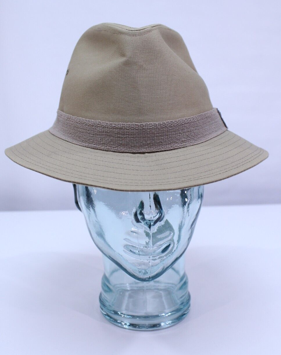 VTG Amalgamated Union Made USA Olive Green Fedora Hat with Buckle Size Large-image