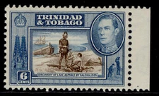 TRINIDAD & TOBAGO GVI SG250, 6c sepia & blue, NH MINT.