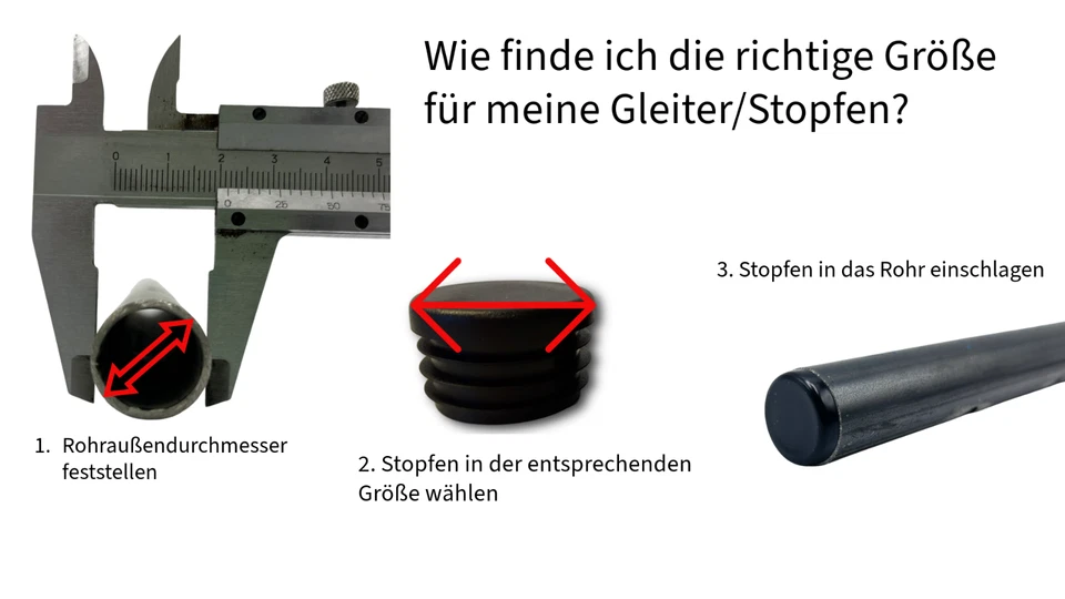 4 Fussstopfen/Stuhlgleiter 18-25mm Rund, für schrägstehende Stuhlbeine,schwarz - Bild 2 von 2