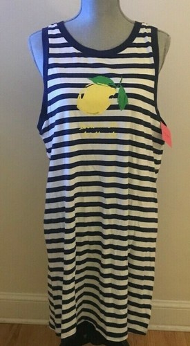 Kate Spade LOOK ON THE BRIGHT SIDE Lemon + Stripe Pajama Gown S M L NWT - Picture 2 of 3