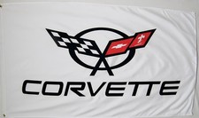 Corvette White Premium C-5 Wings Flag 3 X 5 Indoor Outdoor Usa Seller