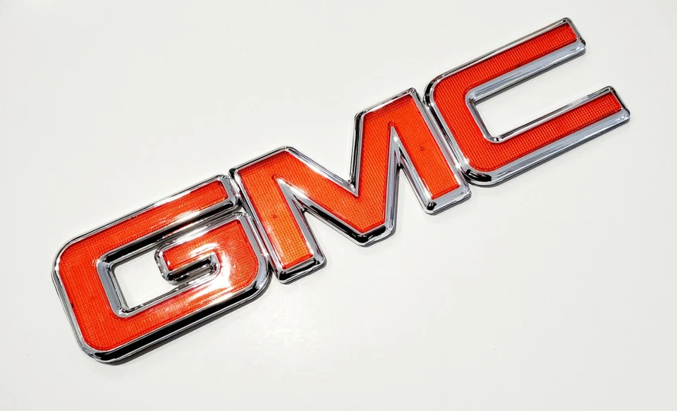 GMC NEW Rear trunk Tailgate Emblem badge name Nameplate Red Chrome 22884137 13" - Image 4 of 4