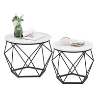 Couchtische 2Er Set Beistelltische Wohnzimmer Kaffeetisch Stahlrahmen TEL040B59