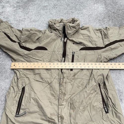 Columbia Interchange Jacket Mens XL Brown Nylon Full Zip Pocket Outdoor Hunting - 第 14/17 張圖片