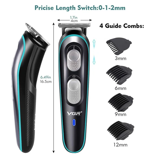 VGR Professional Rechargeable USB Cordless Electric Hair Clippers Trimmer Barber - Picture 4 of 12