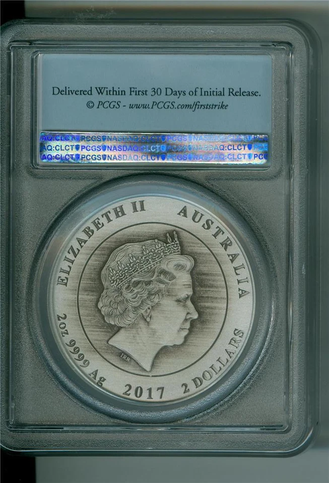 AUSTRALIA 2017-P $2 KOALA 2 OZ. .9999 SILVER ANTIQUE FINISH PCGS MS-69 - Image 2 of 2