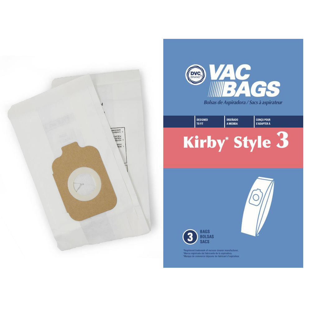 DVC Paper Replacement Bags Style 3 Fit Kirby Heritage 2 HD Legend, 3