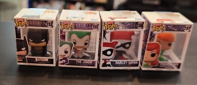 Batman, The Joker, Poison Ivy & Harley Quinn Funko Bitty Pops Lot of 4