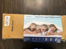 SLEEP ZONE Premium Mattress Pad Cover White Twin Size NEW Open Box