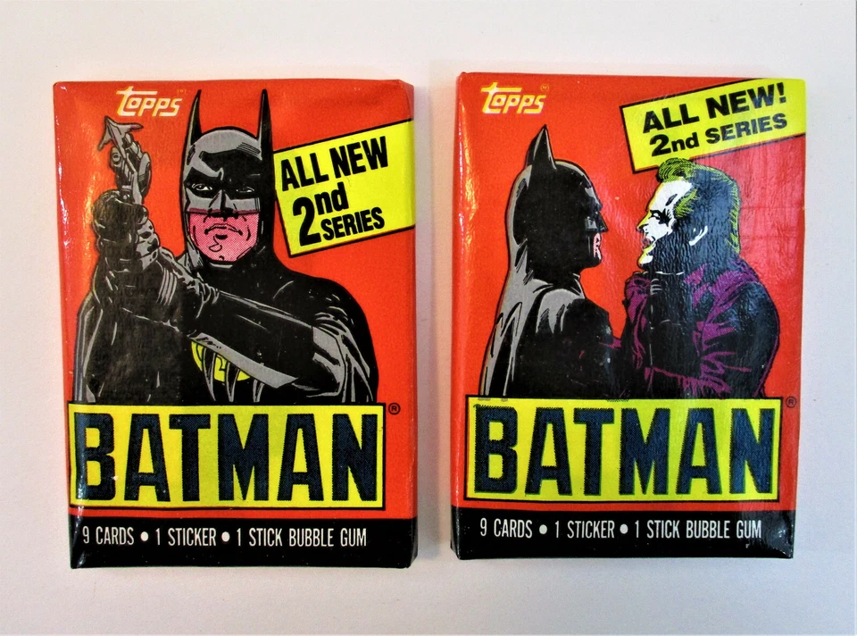 Tarjetas coleccionables Batman paquete de cera sin abrir - 2da serie 1989 - tarjetas de película vintage - comodín Foto 2 de 4
