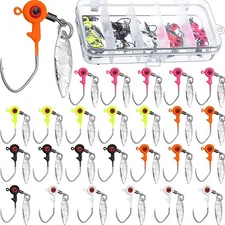 50 Pack Fishing Jig Heads Kit Fishing Hook Lure Jigs Fishing For Bass Crappie