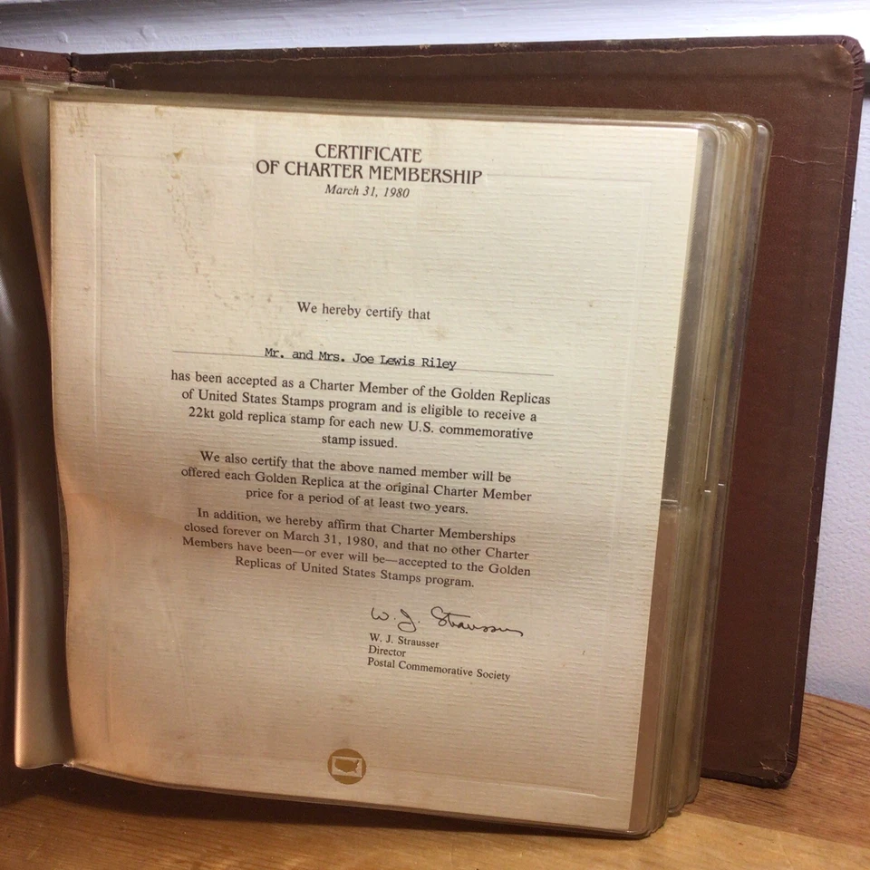 De colección 1980, réplicas de prueba de sellos coleccionables de Estados Unidos, oro 22KT, 19 páginas Foto 3 de 4