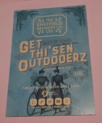 THE SHEFFIELD BREWERY CO GET THI SEN OUTDOERZ BIERPUMPE GRIFF CLIP ABZEICHEN 4,0 %