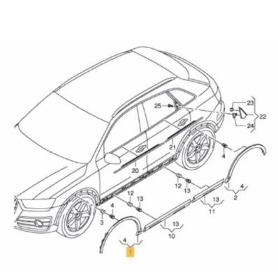 New Genuine Audi Q3 12-16 Front Wheel Arch Black Cover Left 