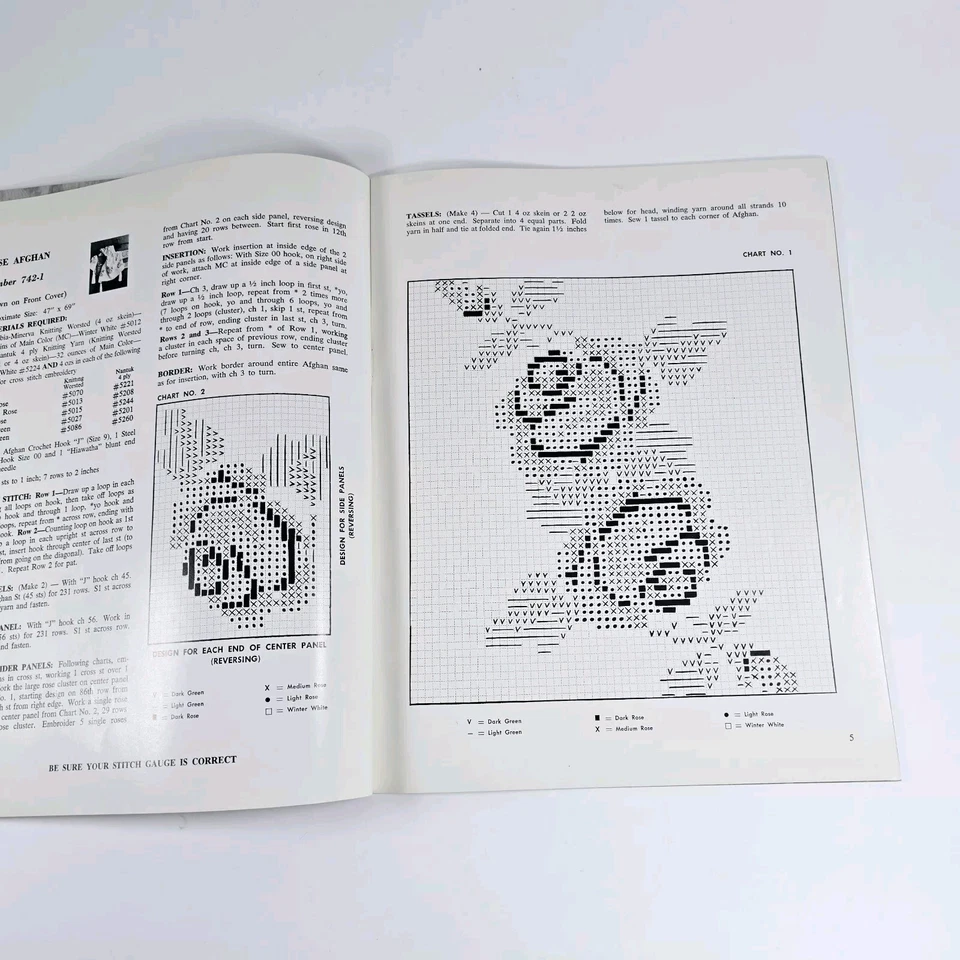 Afghans by Columbia Minerva Book 742 Knit Crochet Patterns Blankets Crafts - Image 4 of 4