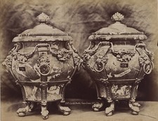 Vintage Photo Of A Louis XVI Furniture Guard Vases France Albumin c1880