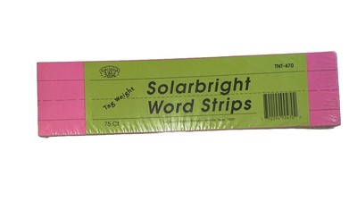 New Pack Of 75 Word Strips Top Notch Teacher 5 Bright Neon Colors 11  X 3 
