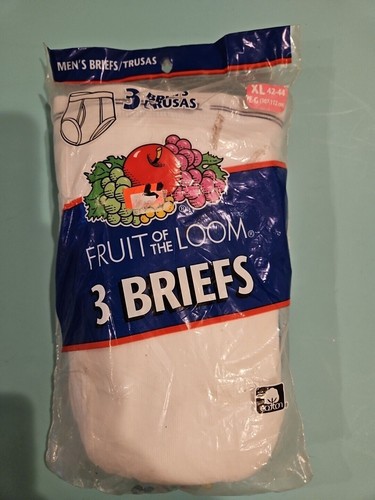 Vintage 2001 Fruit Of The Loom Brief Underwear 3 Pack XL Tighty Whities 42- 44