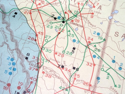 1972 LARGE VINTAGE MAP OF CANADA MINERALS OIL GAS FIELDS ALBERTA COAL MINES - Picture 5 of 12