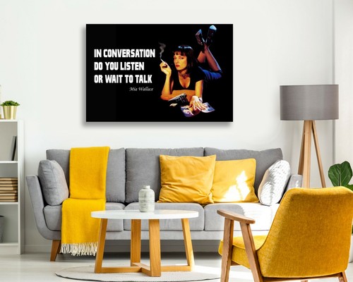 CANVAS WALL ART PRINT ARTWORK PULP FICTION MIA UMA THURMAN QUOTE - Picture 6 of 9