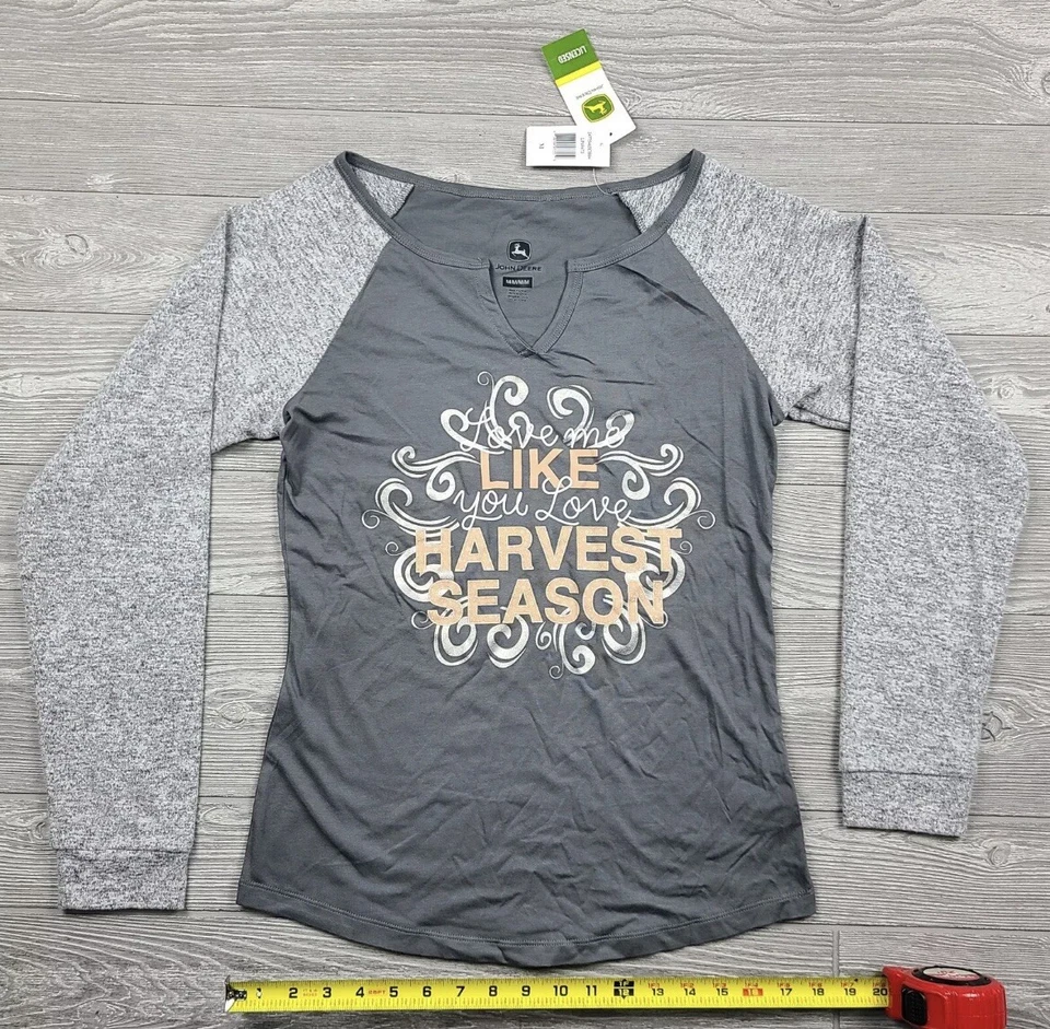 Camisa de manga larga para mujer John Deere - Temporada de cosecha - Gris carbón - Mediana Foto 4 de 4