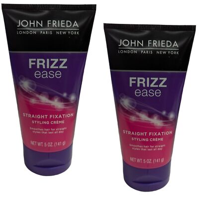 2 x JOHN FRIEDA Frizz Ease Straight Fixation Styling Creme, 5 oz ea,