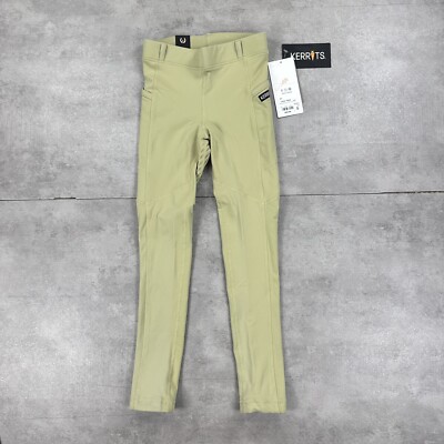 Kerrits Kids Ice Fil Full Seat Tech Tight Breeches Size Small Tan Green 85$