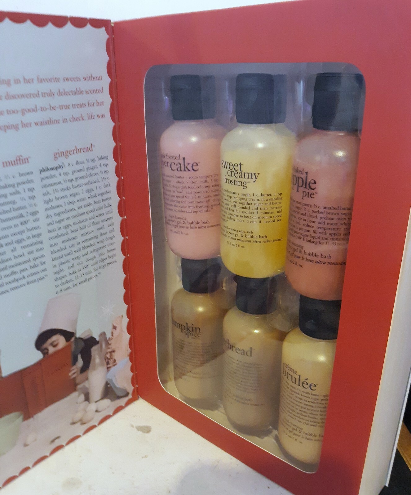 RARE Philosophy Classic Cookbook Gift Set of 6 Shampoo, Shower Gel & Bubble Bath