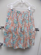 Ralph Lauren Polo Paisley Skirt 100 Cotton Size 14 Vintage