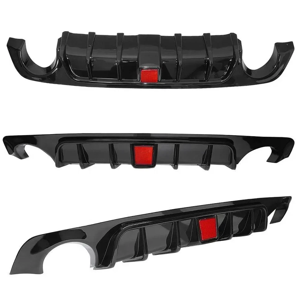 Difusor de parachoques trasero negro brillante y alerón trasero apto para Infiniti Q50 2018-2023 Foto 4 de 4