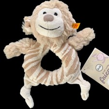 STEIFF Soft Cuddly Friends Plush BINGO MONKEY Affe Rassel 14 Rattle Teether New