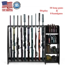 Gun Rack Wooden Rifle Pistol Rack Display Hold up Floor Standing Shotgun Rack