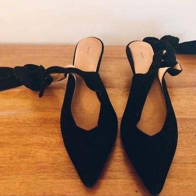 Ganni Sabine Bow Kitten Heels