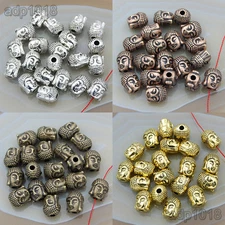 20PCS Solid Metal Buddha Head Bracele & Necklace Connector Charm Beads 