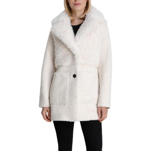 BCBGeneration Women's Fuzzy Faux Fur Mid-Length Coat with Notch Lapel ...